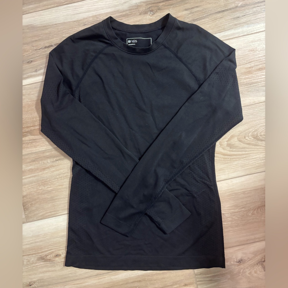Figs Black Long Sleeve Salta Underscrub